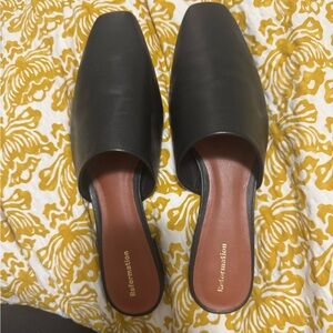 Reformation Classic Black Mules